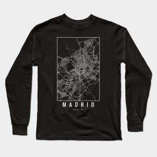 Madrid Spain Minimalist Map Long Sleeve T-Shirt